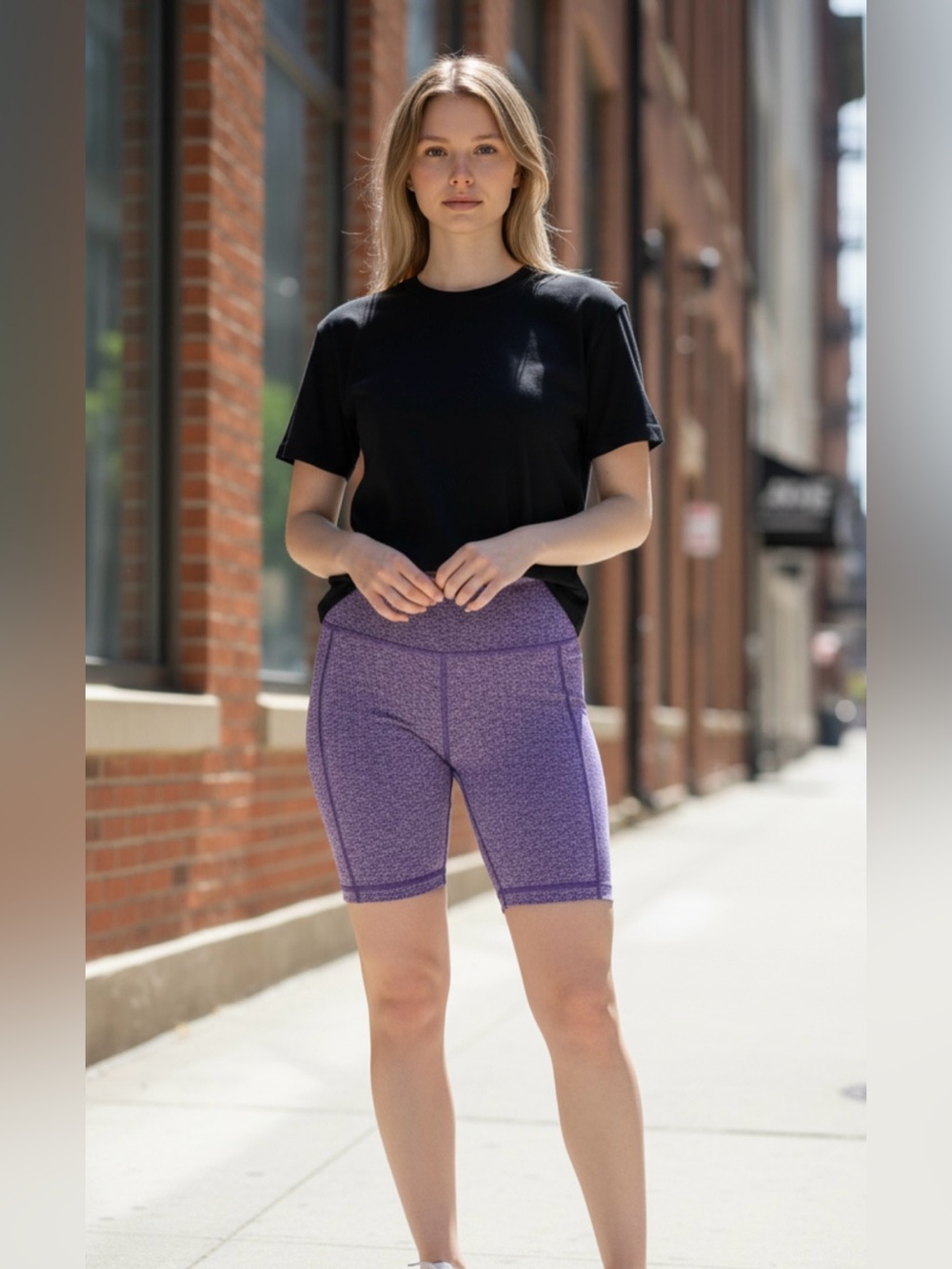 Aritzia TNA Action Cozy Fig Biker Shorts Size XL 7 Purple